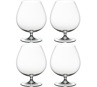 Vinum Crystal Brandy Glass (Set of 4) - Dishwasher Safe, Premium Machine-Made Cocktail Glasses