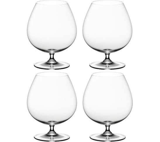 Vinum Crystal Brandy Glass (Set of 4) - Dishwasher Safe, Premium Machine-Made Cocktail Glasses