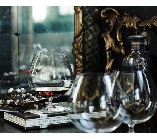 Vinum Crystal Brandy Glass (Set of 4) - Dishwasher Safe, Premium Machine-Made Cocktail Glasses