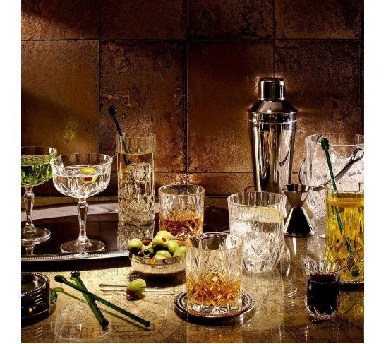 Le'raze Double Old Fashioned Glasses, Posh Crystal Collection, Perfect for serving scotch, whiskey or mixed drinks (Set of 6-11Oz DOF Glasses)