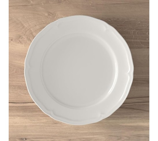Manoir 18-Piece Dinnerware Set, Plates & Bowls, Premium Porcelain, Made in Germany, White