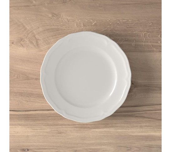 Manoir 18-Piece Dinnerware Set, Plates & Bowls, Premium Porcelain, Made in Germany, White