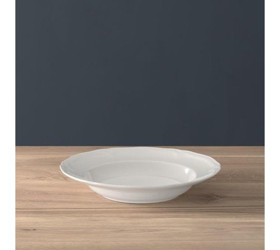 Manoir 18-Piece Dinnerware Set, Plates & Bowls, Premium Porcelain, Made in Germany, White