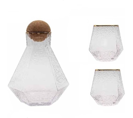Iced Tea Pitcher Crystal Glass Pitcher with Handle and Spout Teapot and Cup Sets Tea Pot Wine Pot Juice Jug Water Pitcher Tea Kettle Cold Water Jug