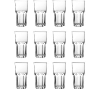 Basics Chez Bistro Everyday 12 Pack Set Glassware Kitchen and Barware Great for: Beer, Cocktails, Water, Juice, Iced Tea, Soft Drinks., Beverage Glass, 14 Ounce