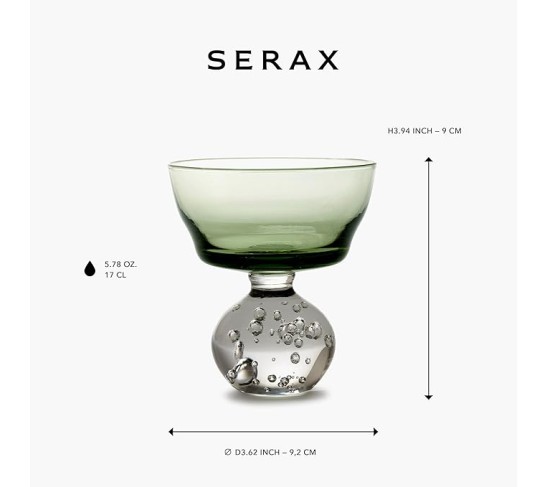 Champagne Glass | Eternal Snow by Bela Silva | 6 Coupe Glasses | Green Drinking Flutes Set | Unique Luxury Copas for Dinner at Home with Wine, Party, Wedding | Glassware Kitchen Sets