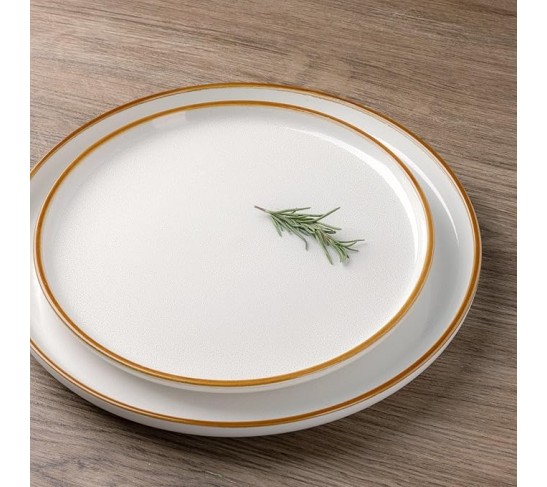 Ceramic Dinnerware Sets for 8, 24 Pieces Stoneware Plates and Bowls Sets, Scratch Resistant Dishes, Dishwasher & Microwave Safe, Reactive Glaze-Pearl White