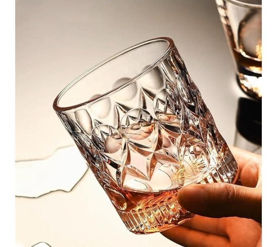 11 OZ Crystal Whiskey Glasses Set of 2, great Old Fashioned Glass for Cocktails, Scotch and Liquor (2 SET)