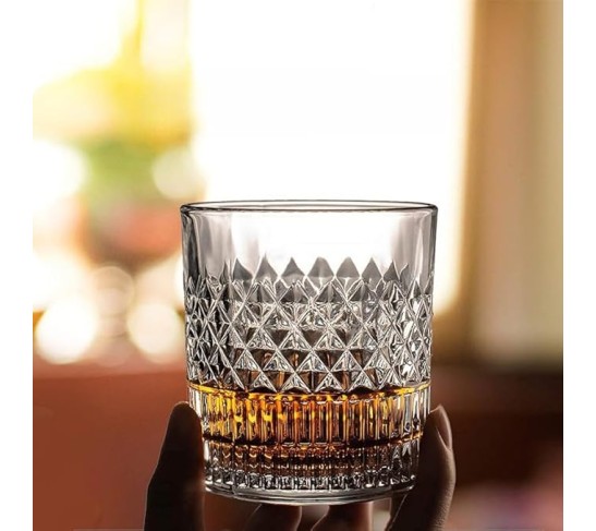 11 OZ Crystal Whiskey Glasses Set of 2, great Old Fashioned Glass for Cocktails, Scotch and Liquor (2 SET)