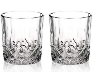 Set of 2 Crystal Old Fashioned Whiskey Glasses, 11 Oz Unique Bourbon Tumblers with Ultra-Clarity, great for Vodka, Scotch, and Cocktails (2SET)