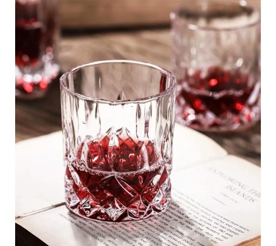 Set of 2 Crystal Old Fashioned Whiskey Glasses, 11 Oz Unique Bourbon Tumblers with Ultra-Clarity, great for Vodka, Scotch, and Cocktails (2SET)