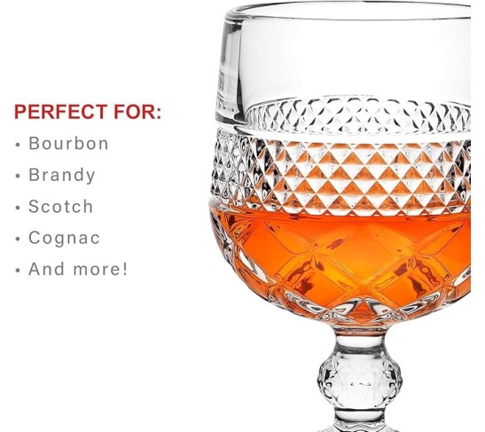 8.5 Oz Crystal Cognac Snifter Glasses - Set of 3 Lead-Free Brandy Glasses for Spirits & Tasting (Set of 3)