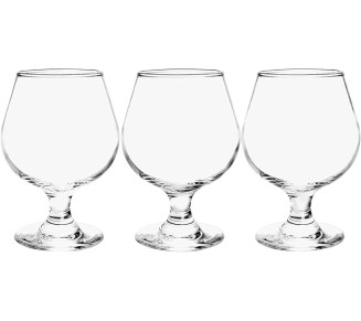 12 oz Snifter Whiskey Glasses, Pack of 3, Classic Short Crystal Brandy Glasses for Spirits, Perfect for Tastings and Drinks (Set of 3)