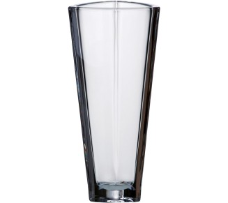 European Glass - Crystalline - Triangle Vase - 12&#34; Height - Made in Europe
