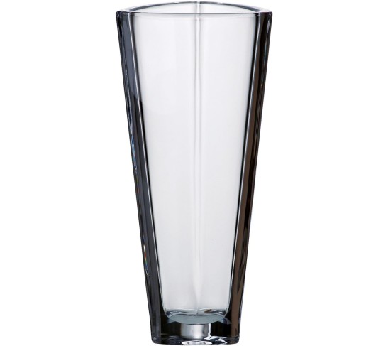 European Glass - Crystalline - Triangle Vase - 12&#34; Height - Made in Europe